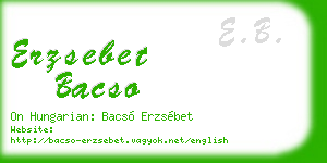 erzsebet bacso business card