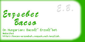 erzsebet bacso business card
